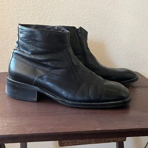 Skechers Black Leather dress boots.  Mens size 10.